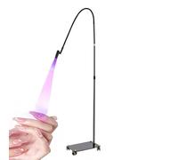 UV Light for Lash Extension, Adjustable Lash Lamp, Cordless LED Foot Pedal UV Gel Polish Curing Light - Flexible Gooseneck Flash Cure Lamp, Salon Manicure Dryer,Black