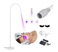 UV Light for Light-Curing UV Eyelash Extension Glue, UV LED Eyelash Extension Light +Eye Patch + Goggles+ Foot Switch, Adjustable Spot Size, 10 W Flexible Gooseneck, 395-400nm,White