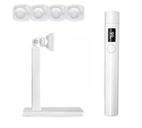 UV Light for Nails Set, Portable U V LED Nail Lamp with Stand & 4 Tips, 8-Second Quick Cure 305+405nm Dual Wave Gel Polish Dryer for Home Manicure and Nail Art