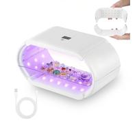 UV Light for Resin, Double-Sided UV Resin Curing Lamp with 48 LED Beads & 4 Timer (1/3/5/10mins), Foldable Large UV Light Dual Wavelength for Molds, Jewelry Making, DIY Crafts
