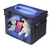 UV Light Sanitizer Box, 12L Portable Sanitizing and Cleaning Machine with 3-Level Timer, Foldable UV Cleaner Bag for Baby Bottle, Toys, Mask, Towel, key, Ozone Free with USB & Wall Plung-in Charging