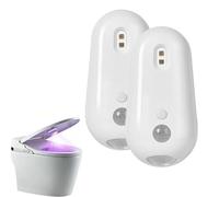 UV Light Sanitizer for Toilet with Motion Sensor Night Light, Rechargeable UV-C Sterilizer & Multi-Color Changing LED Toilet Bowl Light, Automatic Smart Disinfector for Bathroom Hygiene & Decor (2Pcs)