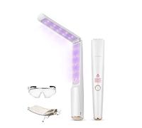 UV Light Sanitizer Wand, Portable UVC Light Disinfector Lamp Chargable Foldable UV Wand for Home Hotel Travel with Goggle Safety Glasses