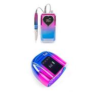 UV Nail Lamp, E-File Nail Drill Machine Rechargeable Portable Nail Polishing Machine Salon Equipment Uv Light Nail Dryer(357 001 Blue)