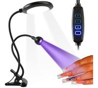 UV Nail Lamp, Nail Dryer LED Glue Curing Lamp Double-Headed Nail Lamp UV Flash Cure Light Professional Led Nail Tech Lamp for Gel Nails Drying Light for Curable Press On Nails（Black）