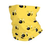 UV Neck Gaiter, Headband Neck Warmer Face Cover Tube Half Face Mask Scarf Balaclava,Bumblebee Yellow Print