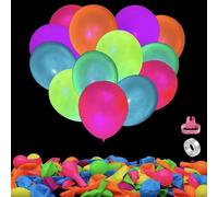 UV Neon Glow in Dark Party Balloons - 50 Pcs Black Light Reactive Fluorescent Balloon Arch Decor Supplies with Balloon Arch Chain Tying Tool for Adult Events, Wedding, Birthday, Christmas