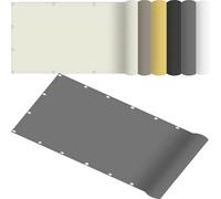 UV Protect 155x515 cm Waterproof Polyester Side Shield for Balcony No Drilling with Ropes for Camping Patio Pool - Light Gray
