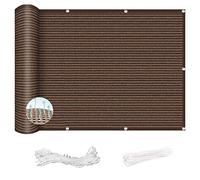 UV Protection Balcony Screen 90 x 250 cm HighDensity 185 g/m² Polyethylene Brown with Cable Ties for Enhanced Privacy and Durability