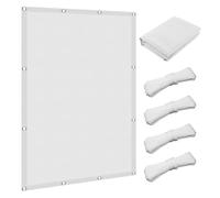 UV Protection Canopy Awning 100x100cm, 98% Shade, Tear-Resistant, Waterproof, with Cords, Sun Shade for Patio, Garden, Balcony - White