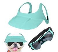UV Protection Doggy Sun Hat - 12x4cm Puppy Sunbonnet, PP EVA Fabric, Waterproof Cap with Adjustable Strap & Glasses | Lightweight Dog Hat for Beach Walks and Daily Adventures to lightweight
