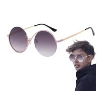 UV Protection Eyeglass - Fashion Metal Half-Frame Sunglasses for Men - Stylish Circular Eyewear for Driving, Fishing, Hiking, Walking, Climbling