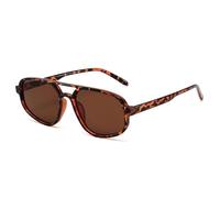 Uv Protection Fashion Double Bridges Cat Eye Sunglasses For Women Retro Leopard Gradient Shades Uv400 Men Trending Sun Glasses(Leopard Tea)