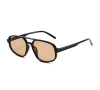 Uv Protection Fashion Double Bridges Cat Eye Sunglasses For Women Retro Leopard Gradient Shades Uv400 Men Trending Sun Glasses(Black Light Tea)