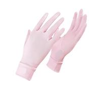 UV Protection Gloves 2 Pair Sunscreen Ice Silk Gloves Female Summer Sun Protection Gloves Cycling Driving Running Mittens Thin Gloves(Pink)