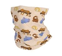UV Protection Half Face Headwear, Hair Band Cute Wild Animals Sleep Pink Windproof Neck Gaiter for Climbing Workout Tennis