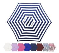 UV Protection Market Table Umbrella Polyester Fabric Canopy Cover,Patio Replacement Parasol Canopy 6 Ribs,6.6ft/8.2ft/8.9ft/9.8ft Ease of Use Garden Parasol Cover Cloth(Blue and white stripes,6.6ft)