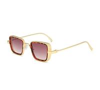 Uv Protection Men's Retro Square Punk Sunglasses, Outdoor Vacation Sunshade Glasses (Color : I, Size : Medium)(D)