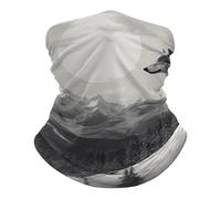UV Protection Neck Gaiter, Bandana Snow Mountain Lone Wolf Non-Slip Half Face Headwear for Tennis Sports Climbing