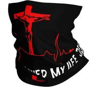UV Protection Neck Gaiter,Jesus Saved My Life,Bandana Multifunctional Tube Scarf for Outdoor Yoga Tennis 26X30cm