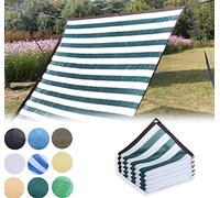 UV Protection Net with Eyelets 7x15m Striped Tarpaulin - 95% Sunshade Wind Barrier for Balcony Garden and Construction - Durable Building Fence Netting