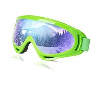 UV Protection OTG Snowboard Goggles - Anti-fog Unisex Winter Eyewear for Men Women Adult Youth, High Optical Clarity, Anti-Scratch, Quality TPU With Soft Thick Foam, Green