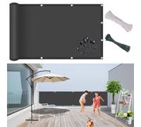 UV Protection Outdoor Cover 150 x 235 cm Tear-Resistant Waterproof Wind & Rain Resistant Railing Sheet with Straps & Ropes Ideal for Garden Dark Gray
