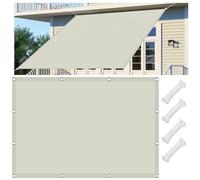 UV Protection Sail 50x100 cm Waterproof Rectangular Shade Canopy with Grommets 98% UV Block for Garden Terrace Camping - Ivory Color Outdoor Awning
