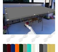 UV Protection Shade Net 0.6x9m - 98% UV Block, Rectangular Sunshade with Grommets & Cord, No Drill for Garden, Balcony, Patio, Camping - Light Grey