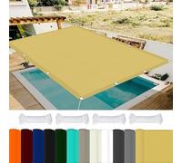 Uv Protection Shadow Towels 4 x 6 m 98% Uv Protection,Polyester, Rectangular Garden Awning with 4 x 1.5M Ropes for Pergola, Flowers, Patio Lawn, Color Cream, JZRRSLUHK