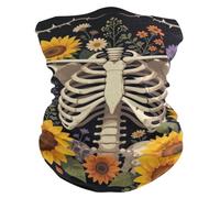 Uv Protection Tube Scarf Sunflower Skeleton Boho Print Facial Shield Universal Neck Scarf For Skiing Yoga Climbing
