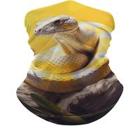 UV Protection Tube Scarf,Yellow And White Python,Facial Covering Non-Slip Neck Gaiter for Climbing Sports Workout 26X30cm