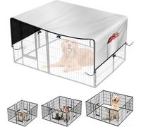 UV Protective Dog Playpen Cover Built for 8 Panel 12 Panel Portable Fences 24 to 50 Inches Tall All Weather Coverage (200 * 165CM)