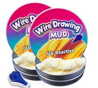 UV Reactive Mud - 2 x Squeezable Exciting Putties Non-Toxic Long Lasting Non-Drying Stress Relief Hand Exercise Science Learning & Fun for Kids