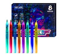 UV Reactive Pens - Washable Ink Kit, Temporary Skin , Luminous Drawing Sticks | Boys Girls Birthday School Project Masquerade Clubbing Supplies Zombie Skeleton Face Painting Decoratio