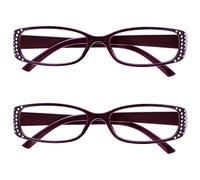 UV Reader The Reading Glasses Company Black & Purple Diamonte Style Readers Value 2 Pack Designer Style Womens Ladies UVR2093P +3.50