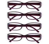 UV Reader The Reading Glasses Company Black & Purple Diamonte Style Readers Value 4 Pack Designer Style Womens Ladies UVR4093P +3.00