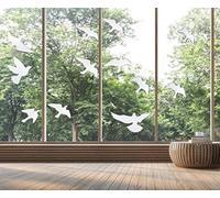 UV Reflective Anti-Collision Window Bird Stickers Decals Glass Door Protect and Save Bird Strikes, 12 PCS (Clear)