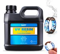 UV Resin - 1000g Crystal Clear Low Odor Ultraviolet Curing Hard Type Glue Epoxy Resin for DIY Jewelry Making, Crafts - Transparent Bubbles Free Solar