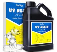 UV Resin - 500g Crystal Clear UV Curing Resin, Low Odor Hard Type Ultraviolet Cure Glue for DIY Jewelry Making, Resin Crafts, Painting - Transparent Bubbles Free UV Epoxy Glue for Casting, Statues