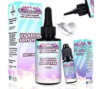 UV Resin Hard & Soft Crystal Clear Glue Ultraviolet Solar Sunlight Cure set of 2, DIY Jewelry Making, Craft Decoration, Casting & Coating, 10g+100g