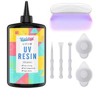 UV Resin Kit - 300g Crystal Clear Ultraviolet Curing Hard Glue Resin with UV Lamp, Mixing Supplies for DIY Jewelry Making,Craft Decoration - Transparent UV Cure Resin for Resin Mould, Casting, Coating