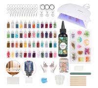 UV Resin Kit with Lamp - DIY Crafting for Beginners, Resin Jewelry Making Kit with 100g Crystal Clear Low Odor Fast Cure UV Resin, Epoxy Resin Starter Kit for Earrings Necklace Bracelet Keychain