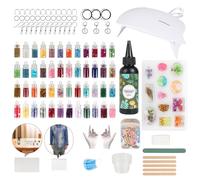 UV Resin Kit with Lamp for DIY Crafting Beginners, Resin Jewelry Making Kit with 100g Crystal Clear Low Odor Fast Cure UV Resin, Epoxy Resin Starter Kit for Earrings Necklace Bracelet Keychain