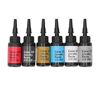 UV Resin UV Resin UV Jewelry Resin Easy Operation Quick Curing Safe Material Vivid Colors for DIY Jewelry Crafting Liquid Resin 10ml 6Pcs (Set D (White, Silver, Gold, Black, Red, Light)