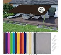 UV-Resistant 1x1m Rectangular Sun Shade Sail for Balcony & Patio - Weatherproof in Various Sizes & Colors with Rope, Brown - Outdoor Sun Protection