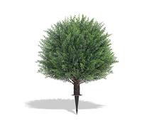 UV Resistant Artificial Cedar Topiary Ball Tree,60cm Artificial Trees Outdoors with Ground Spike,Faux Cypress Shrub Plant,Lasting Evergreen Lifelike Fake Bushes for Front Porch Patio Garden Home Decor