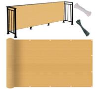 UV-Resistant Balcony 55x100 cm, No Drill Shade Cloth Canopy with Cable Ties, Sand Yellow Outdoor Sunshade for Garden & Patio