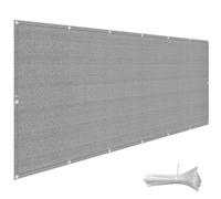 UV Resistant Balcony Cover 1.3x3.5m - Height 1/1.5m Privacy Fence for Garden & Outdoor - Durable Protection with Cable Ties - Grey Color