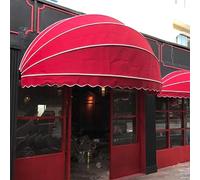 UV-Resistant Curved Door Canopy Fully Assembled 20" Red Patio Umbrella Cover Dome Shade for Terrace Weatherproof Entryway Protection Stylish Hemispherical Marquee